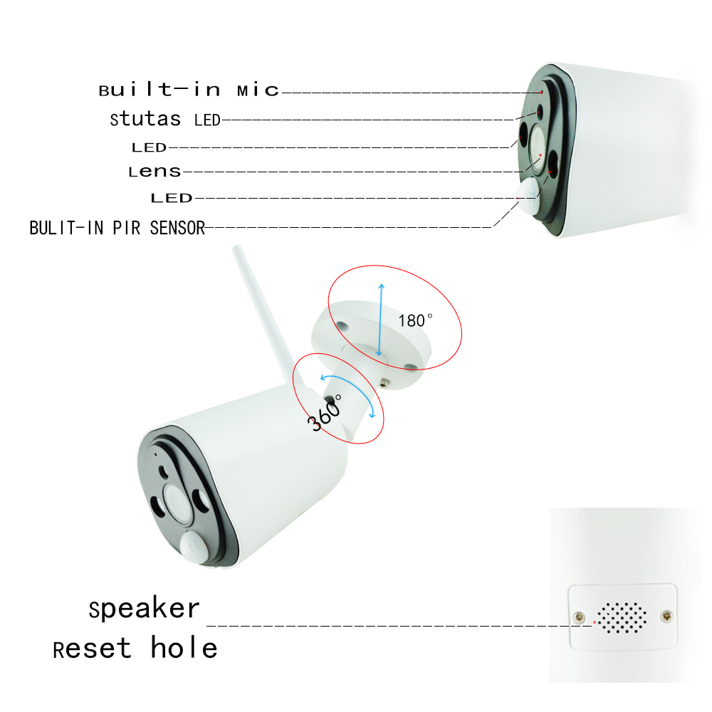 2 million pixel high-definition solar low-power camera outdoor waterproof home wifi surveillance camera